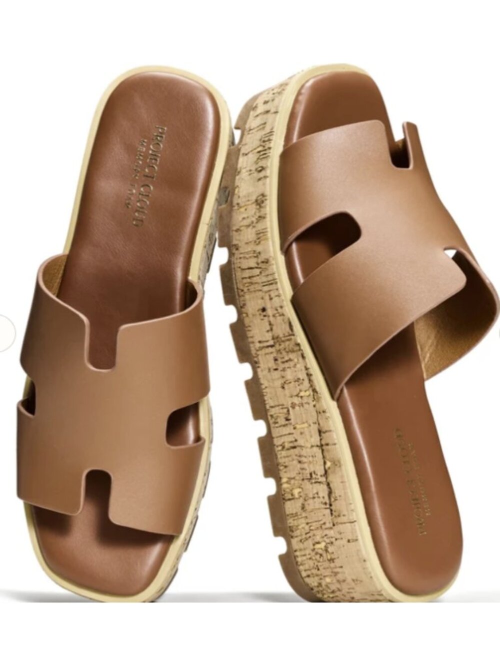 Project Cloud MILA Memory Foam Leather Wedge Platform Sandals Size 9 NWB